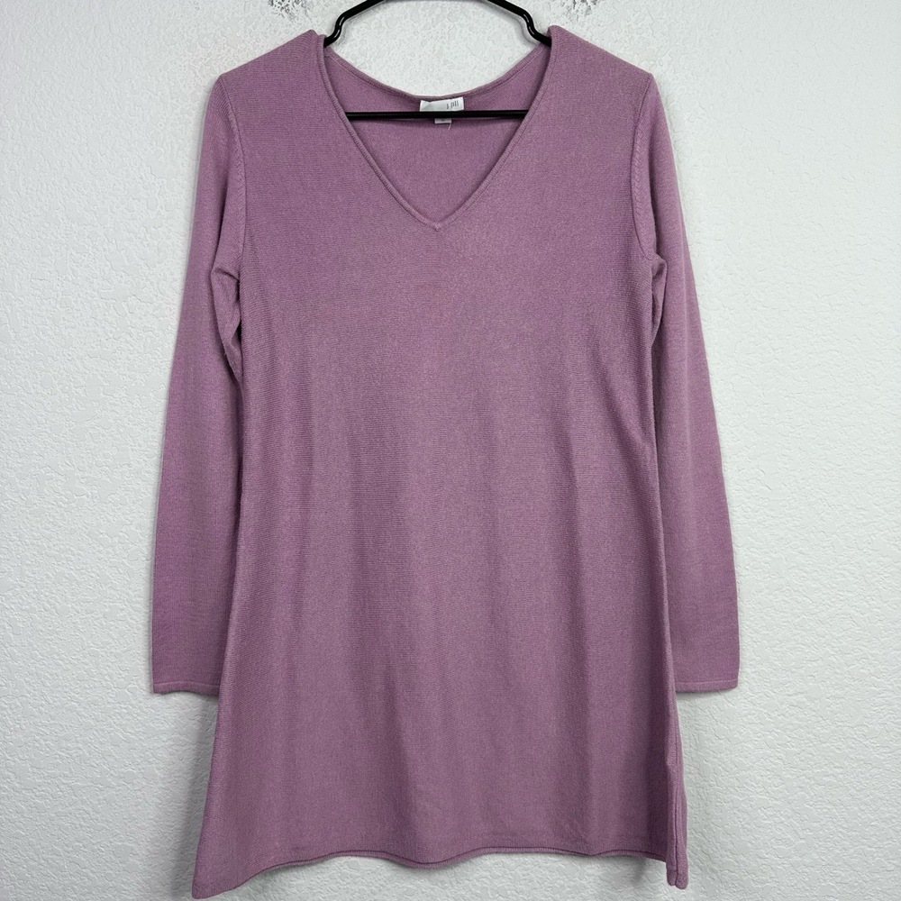 J.Jill Sweater Womens XS Purple Silk Wool Long‎ Sleeve Minimalist Business Tunic